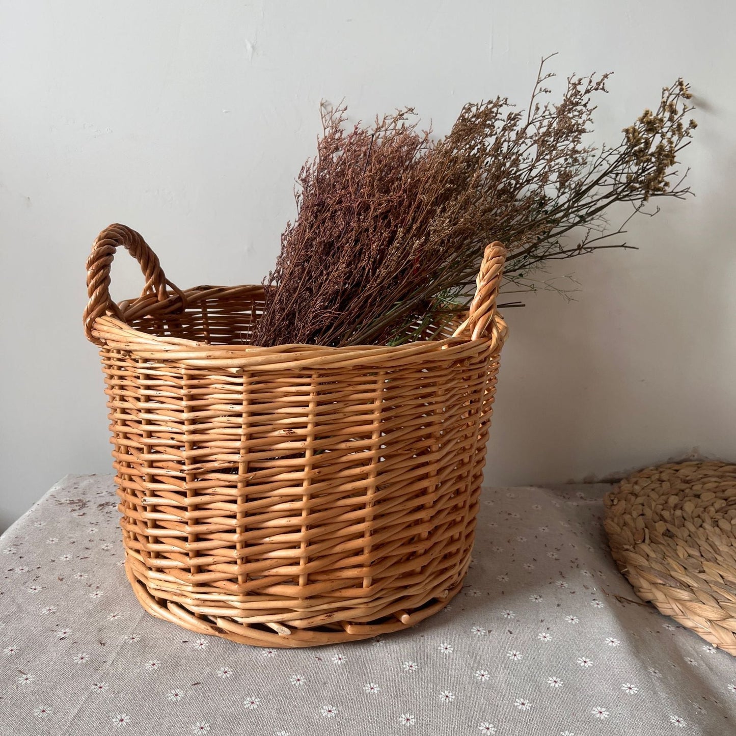 HANDWOVEN WICKER STORAGE BASKET