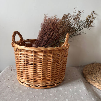 HANDWOVEN WICKER STORAGE BASKET