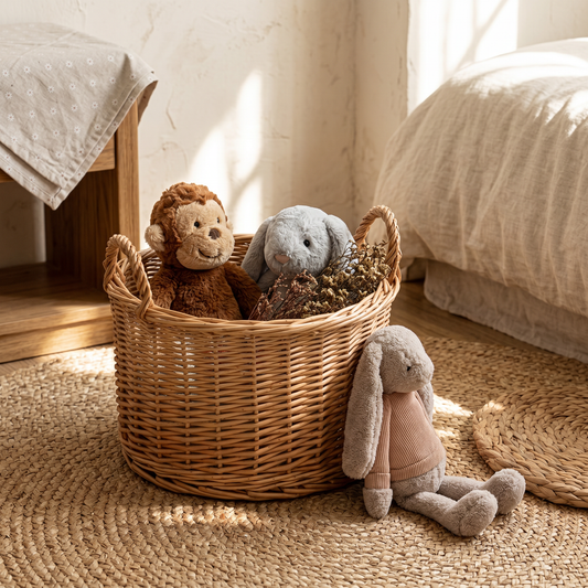 HANDWOVEN WICKER STORAGE BASKET