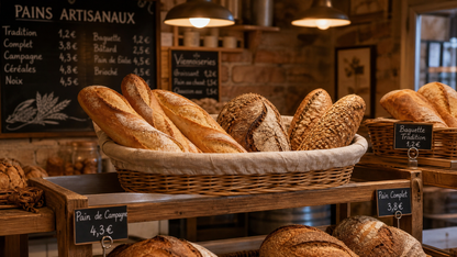 French Rustic Woven Bread Basket with Linen Liner – Oval Rattan Baguette Serving Tray