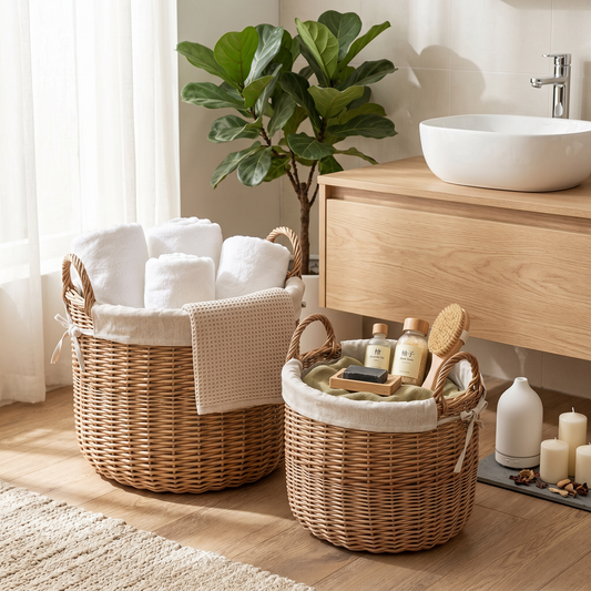 HANDWOVEN WILLOW STORAGE BASKET