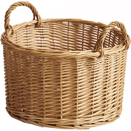 HANDWOVEN WICKER STORAGE BASKET