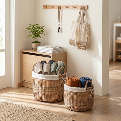 HANDWOVEN WILLOW STORAGE BASKET