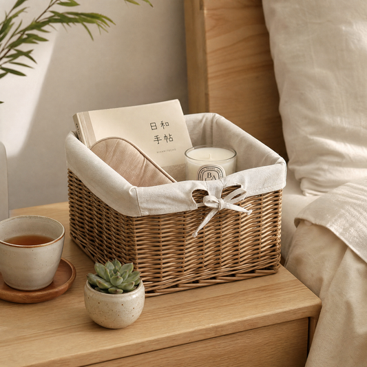 HANDWOVEN WILLOW STORAGE BASKET