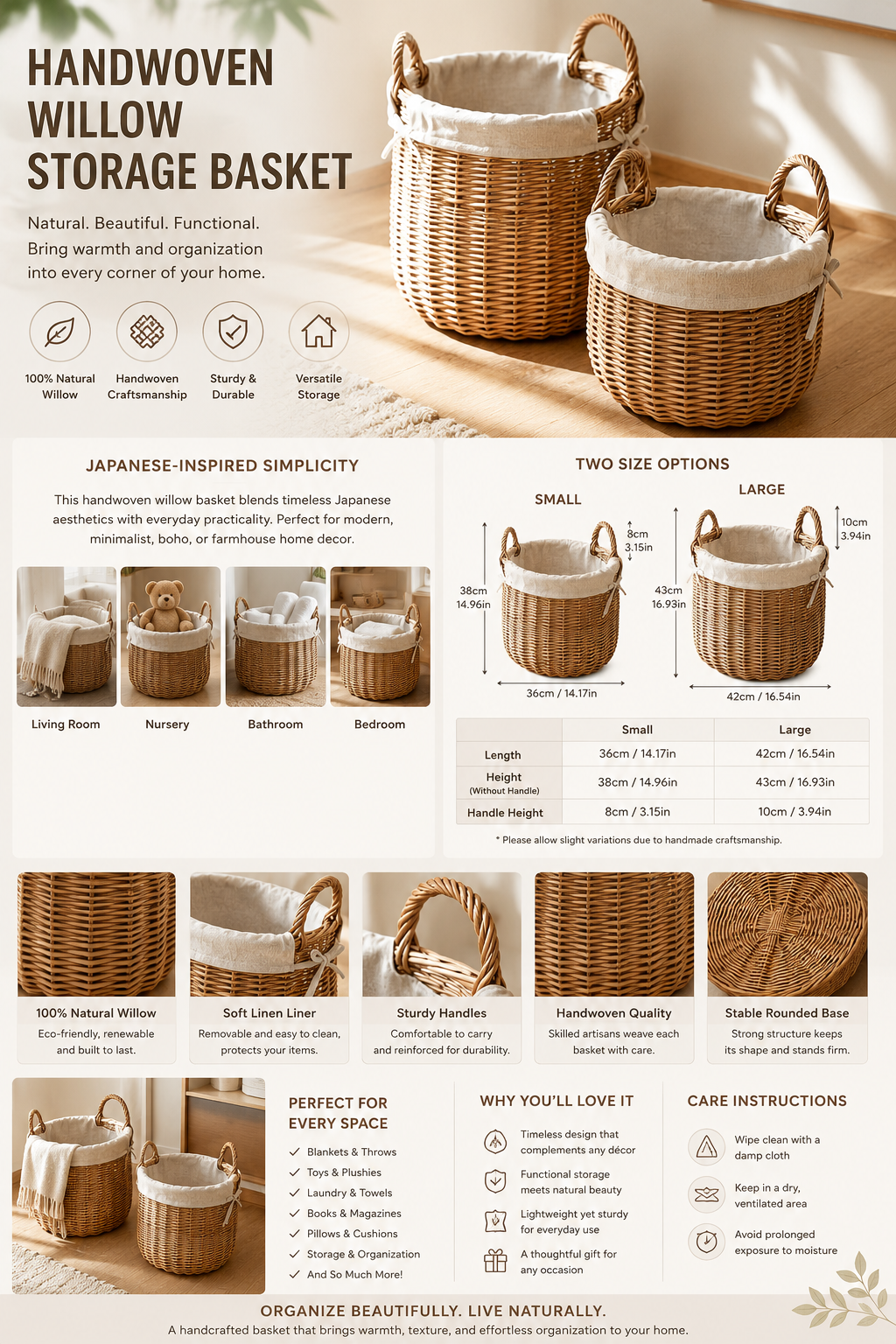 HANDWOVEN WILLOW STORAGE BASKET