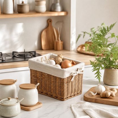 HANDWOVEN WILLOW STORAGE BASKET